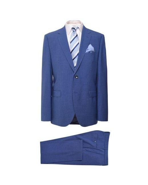 Boss Blue Virgin Wool H-jeckson-2pcs-224 Suit for men