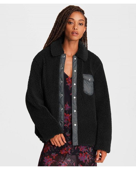 oversized sherpa shirt