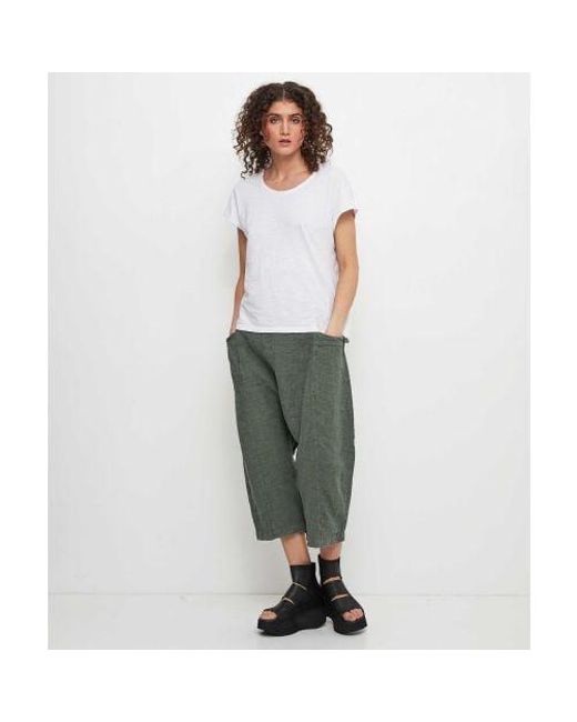 Oska Green Barrel Leg Trousers