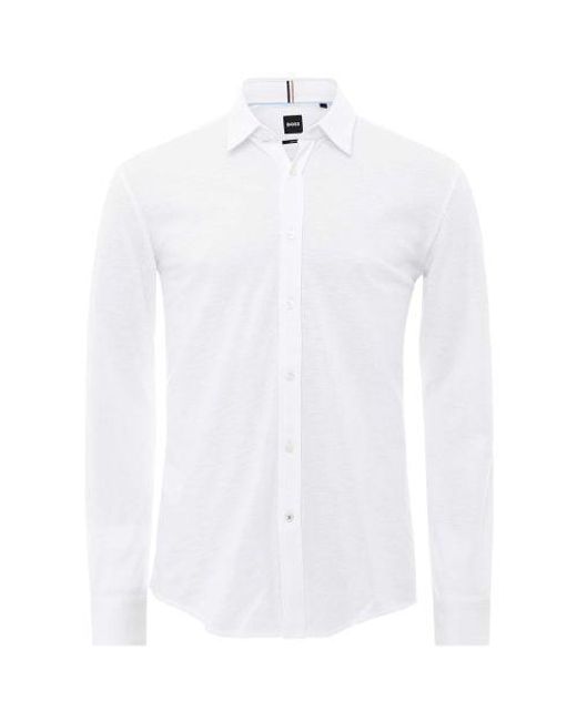 Boss White Slim Fit S-roan-kent Shirt for men