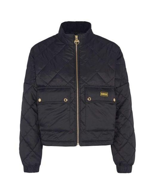 Barbour Blue Hamilton Quilted Bomber Jacket