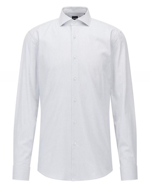 BOSS by HUGO BOSS Cotton Slim Fit H-hank-spread-dc-214 Shirt in White ...