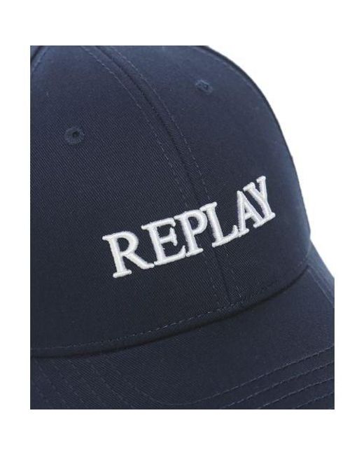 Replay Blue Twill Logo Cap for men