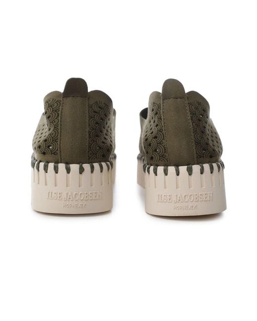 Ilse Jacobsen Green Tulip Plateau Slip On Shoes