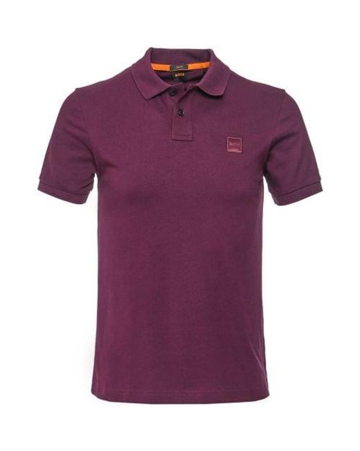 Boss Purple Slim Fit Passenger Polo Shirt for men