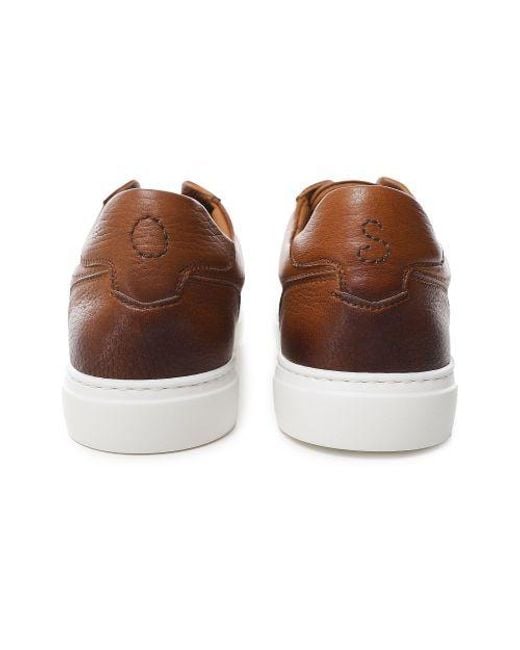 Oliver Sweeney Brown Leather Rende Trainers for men