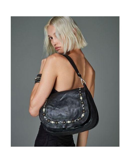 Campomaggi Black Lilia Leather Shoulder Bag