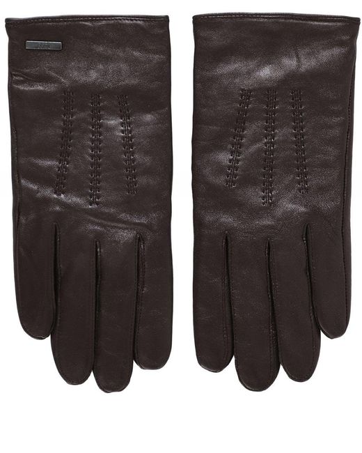 BOSS by HUGO BOSS Leather Hainz4 Gloves in Brown for Men Lyst