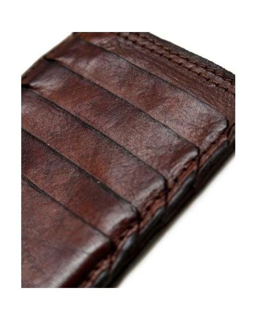 Campomaggi Brown Leather Zip Card Holder for men