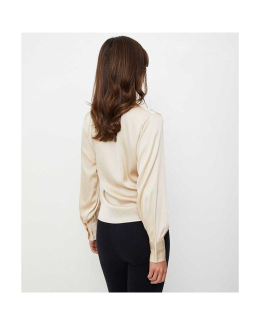 Silk95five Natural Monticello Wrap Blouse