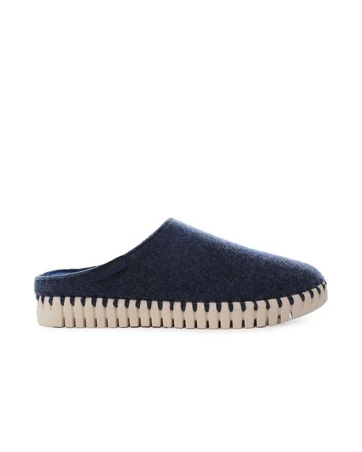 Ilse Jacobsen Blue Tulip Felt Slip On Loafers