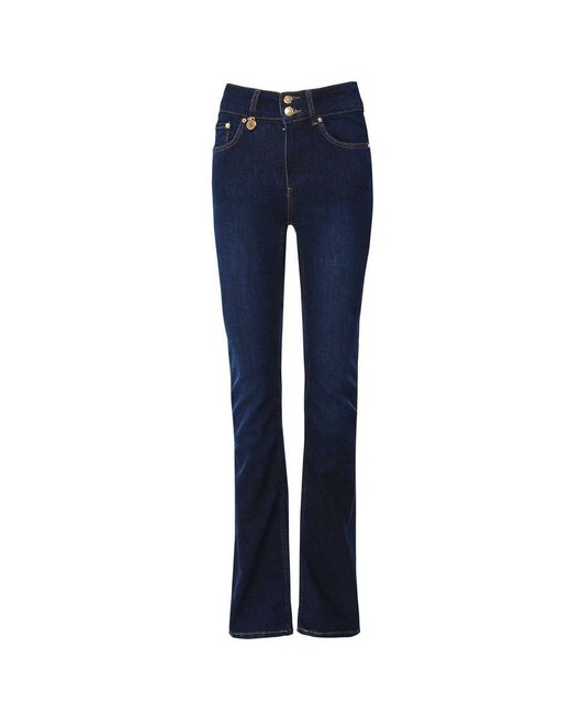 Holland Cooper Blue High Rise Flared Jeans