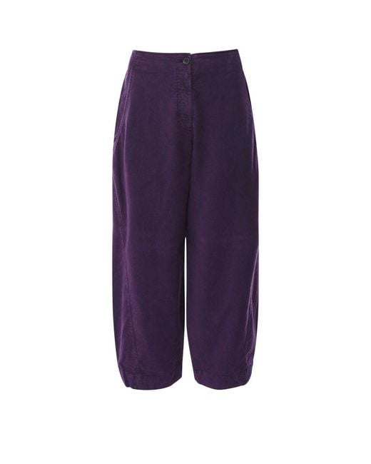 Oska Purple Moleskin Barrel Leg 421 Trousers