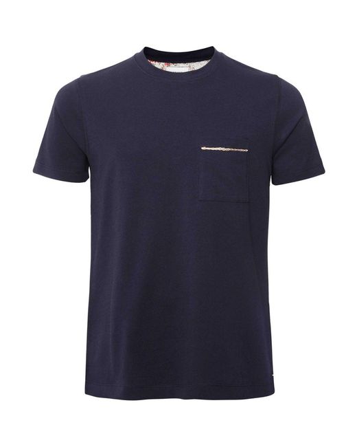 Sseinse Blue Crew Neck Pocket T-shirt for men