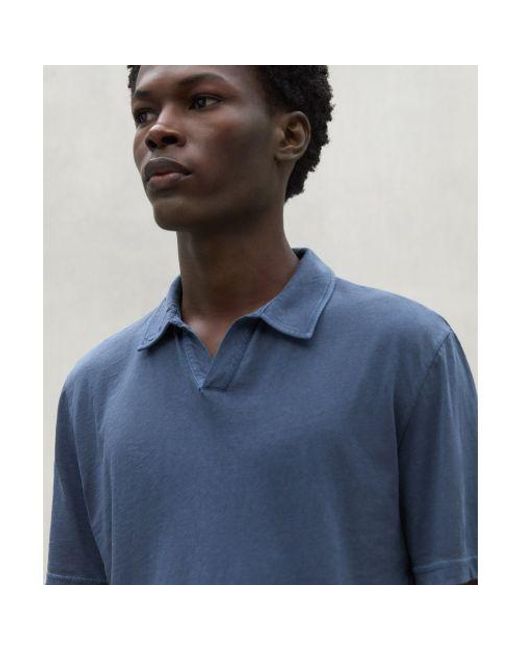 Ecoalf Blue Recycled Cotton Enzo Polo Shirt for men