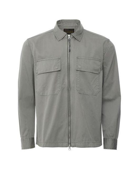 Replay Gray Zip-through Overshirt for men
