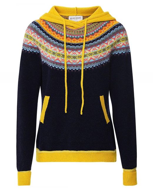 Eribe Blue Eribe Alpine Wool Hooded Sweater