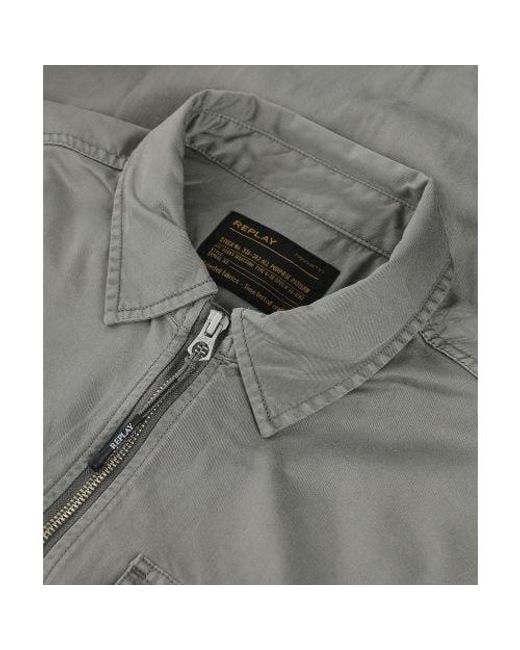 Replay Gray Zip-through Overshirt for men