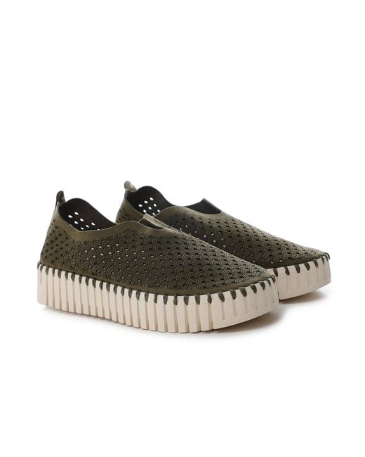 Ilse Jacobsen Green Tulip Plateau Slip On Shoes