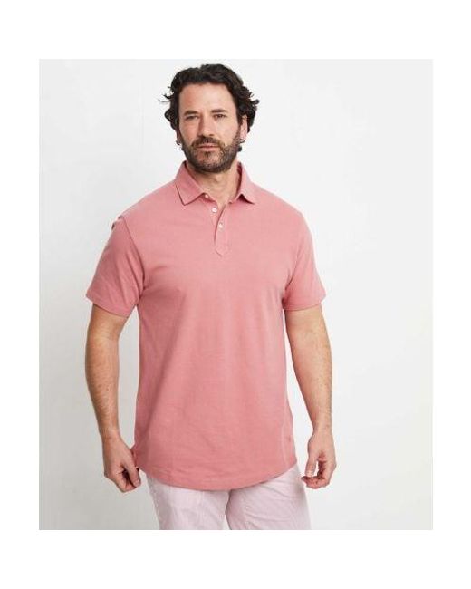 Hackett Pink Classic Fit Pique Polo Shirt for men