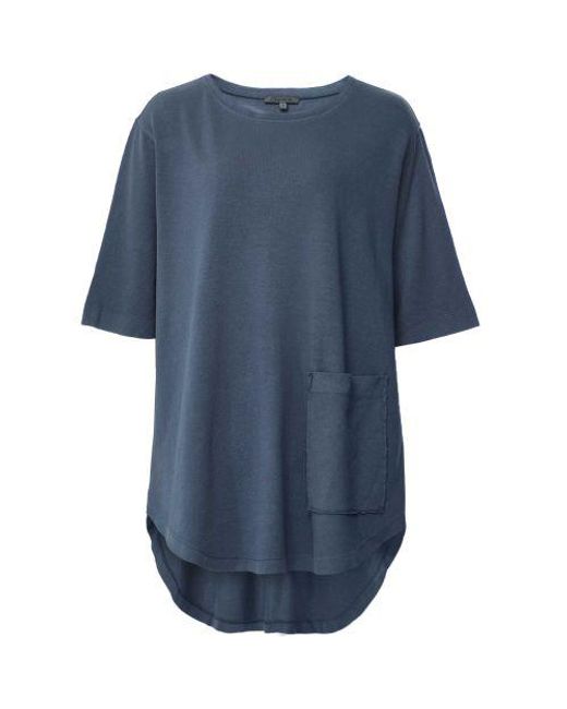 Oska Blue Long Cotton Pocket T-shirt