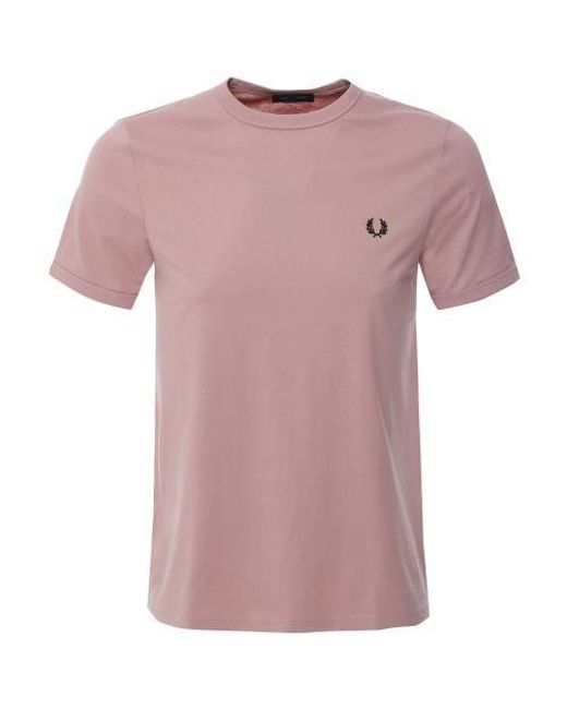 Fred Perry Pink Ringer T-shirt for men