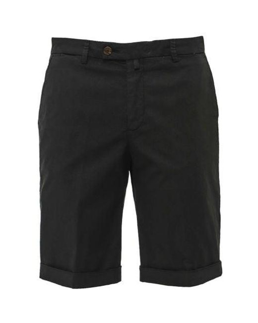 Briglia 1949 Black Stretch Cotton Chino Shorts for men