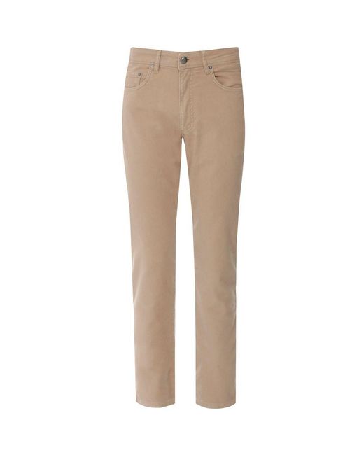 Hackett Blue Moleskin Five Pocket Trousers for men