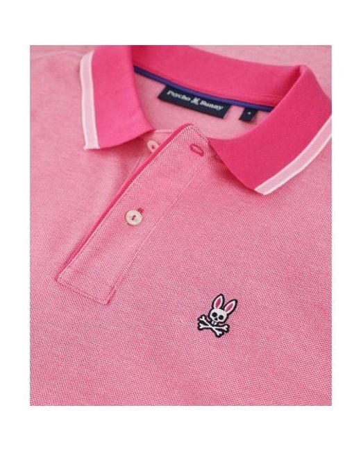 Psycho Bunny Pink Oxford Polo Shirt for men