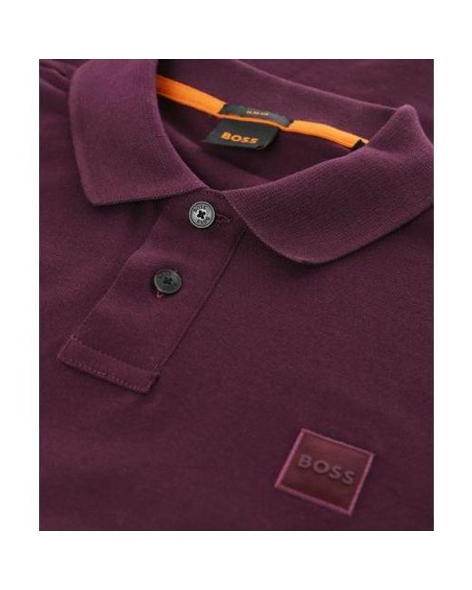 Boss Purple Slim Fit Passenger Polo Shirt for men