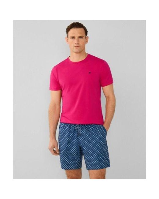 Hackett Pink Classic Fit Beach T-shirt for men