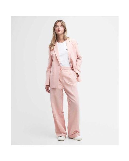 Barbour Pink Linen Vivienne Trousers