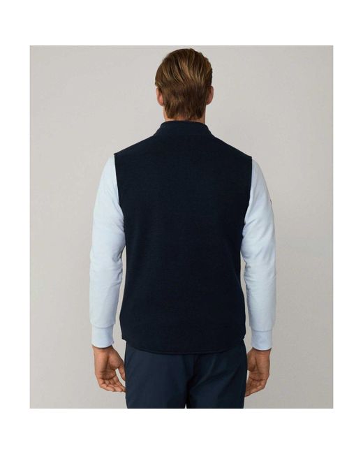 Hackett Blue Reversible Knitted Hybrid Gilet for men