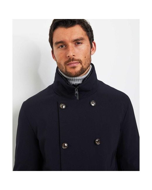 Montecore Blue Water-resistant Down Peacoat for men