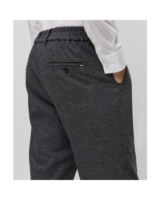 Boss Gray Slim Fit P-genius Trousers for men
