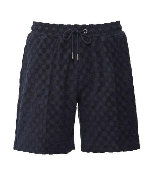 Stenstroms Blue Terry Cotton Jacquard Shorts for men