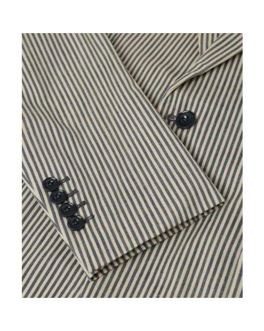 Circolo 1901 Gray Mercerised Pique Striped Blazer for men