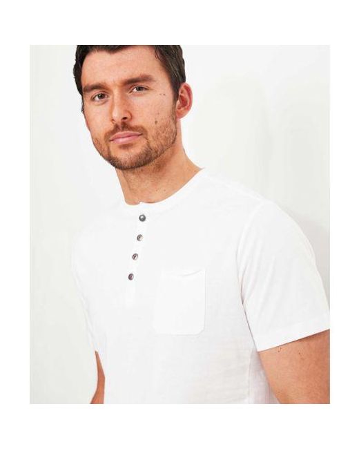 Sseinse White Pocket Henley T-shirt for men