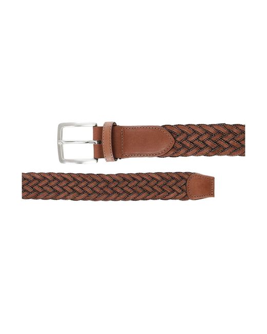 Hackett Brown Suede Braided Belt for men