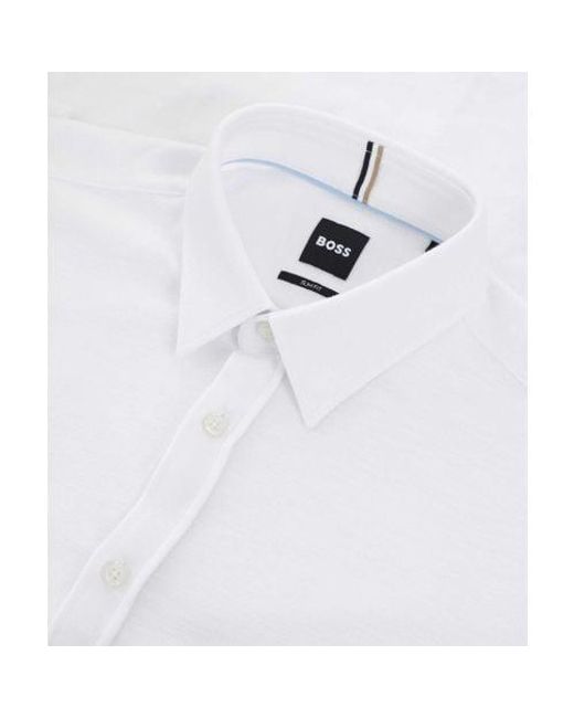 Boss White Slim Fit S-roan-kent Shirt for men
