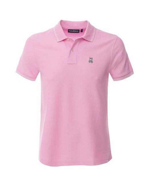 Psycho Bunny Pink Logan Polo Shirt for men