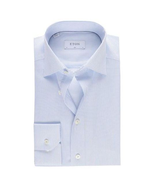 Eton of Sweden Blue Slim Fit Striped Shirt for men