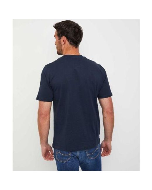 Aquascutum Blue Club Check Pocket T-shirt for men