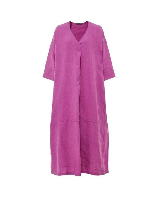 Oska Purple Linen 513/3091 Midi Dress