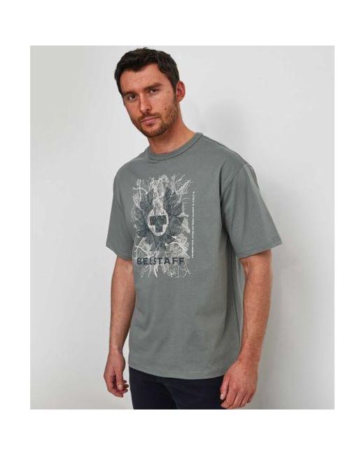 Belstaff Gray Map Graphic T-shirt for men