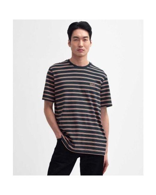 Barbour Black Striped Bernie T-shirt for men
