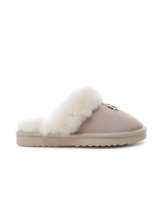 Holland Cooper Gray Hc Shearling Slippers