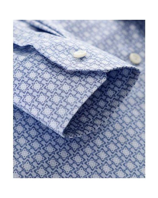 Eton of Sweden Blue Contemporary Fit Geo Print Shirt for men