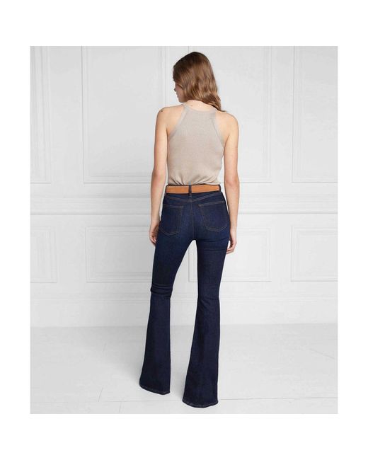 Holland Cooper Blue High Rise Flared Jeans