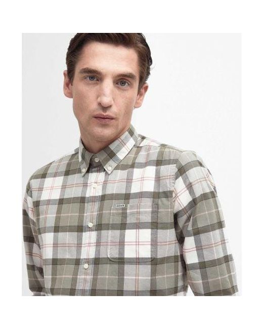 Barbour Gray Tailored Fit Lewis Shirt for men